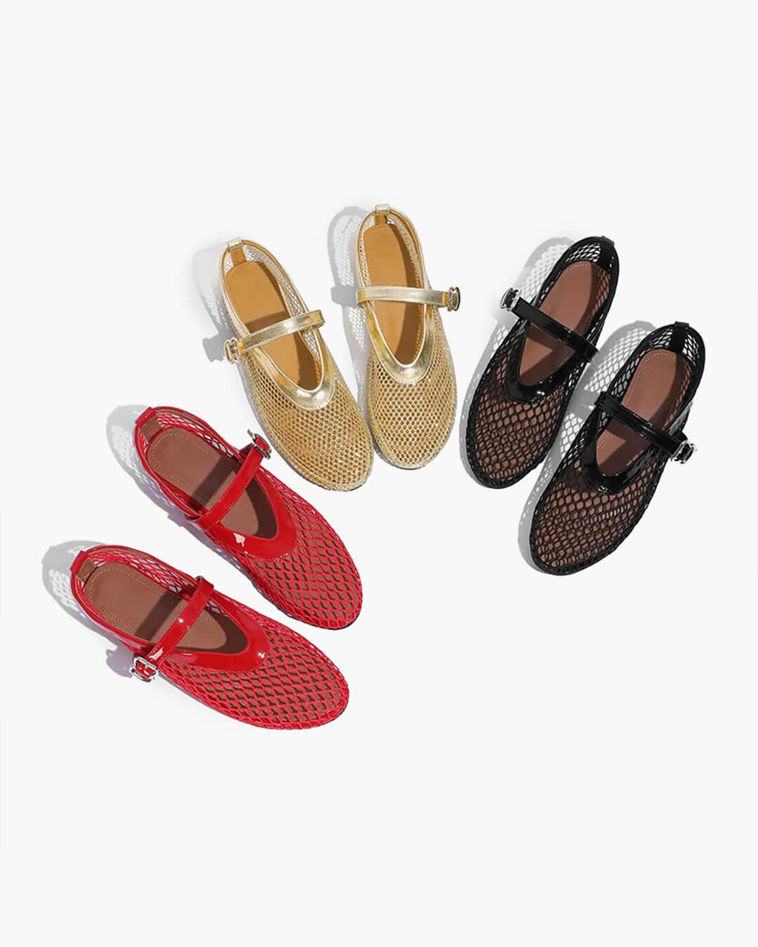 Summer | Women's Fishnet Ballerina's Mary Jane Flats