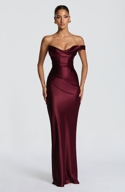 Sophia | Women's One Shoulder Satin Evening Dress