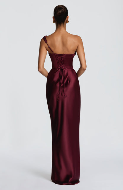 Sophia | Women's One Shoulder Satin Evening Dress