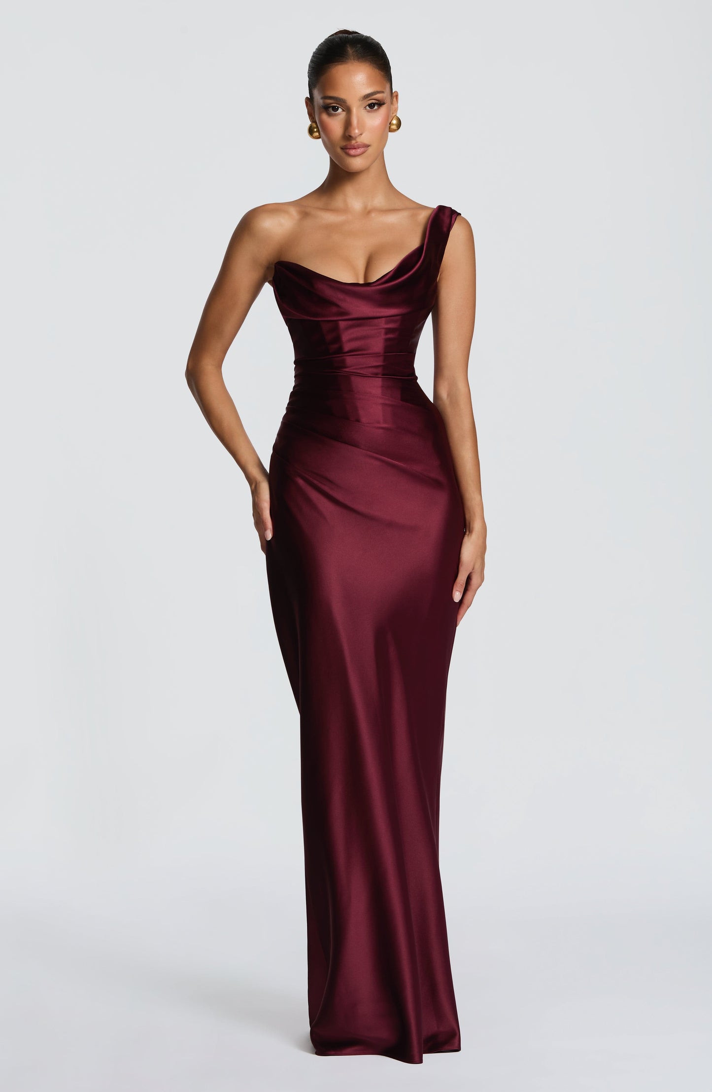 Sophia | Women's One Shoulder Satin Evening Dress