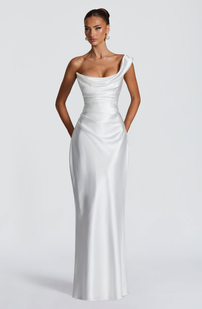 Sophia | Women's One Shoulder Satin Evening Dress