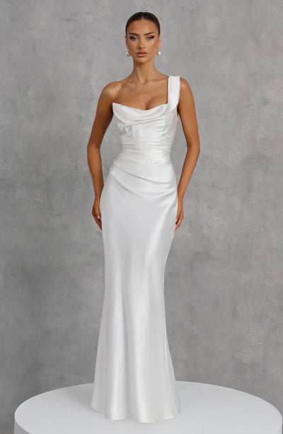Sophia | Women's One Shoulder Satin Evening Dress