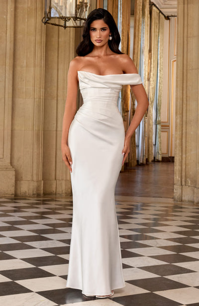 Sophia | Women's One Shoulder Satin Evening Dress