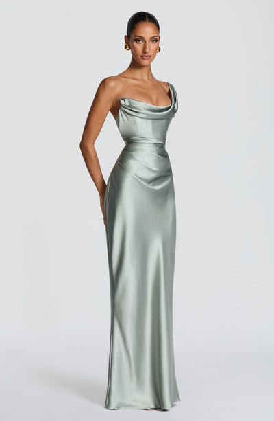 Sophia | Women's One Shoulder Satin Evening Dress