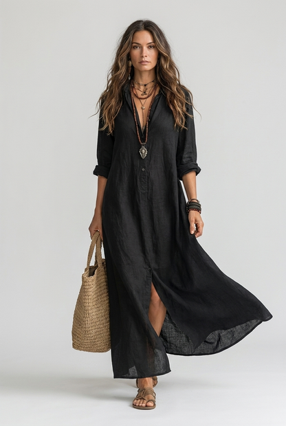 Yvonne | Women's Summer Maxi Shirt Dress