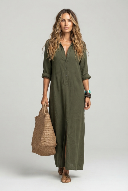 Yvonne | Women's Summer Maxi Shirt Dress