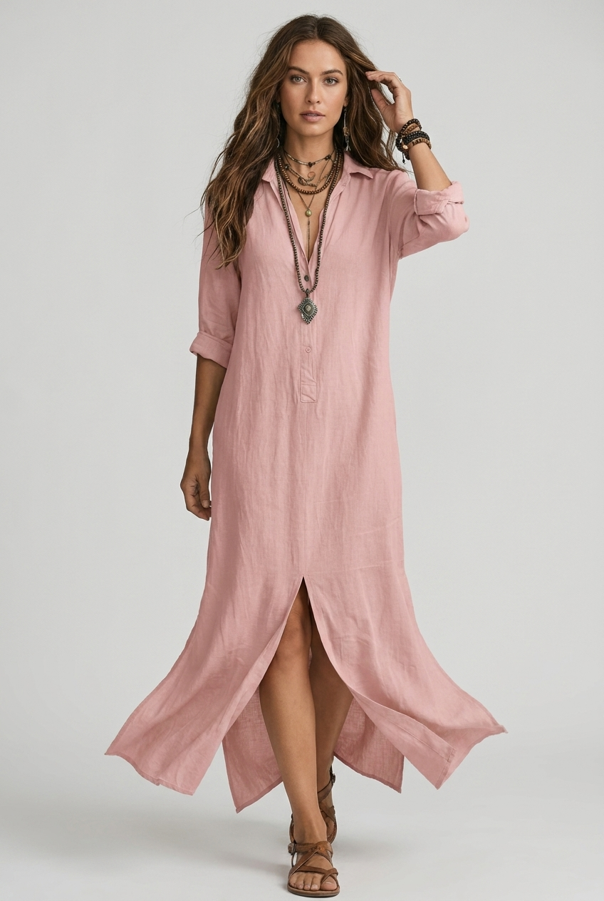 Yvonne | Women's Summer Maxi Shirt Dress