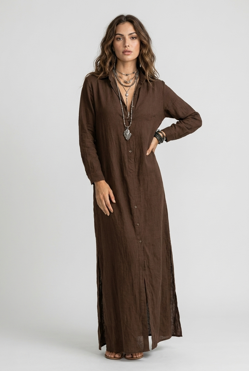 Yvonne | Women's Summer Maxi Shirt Dress