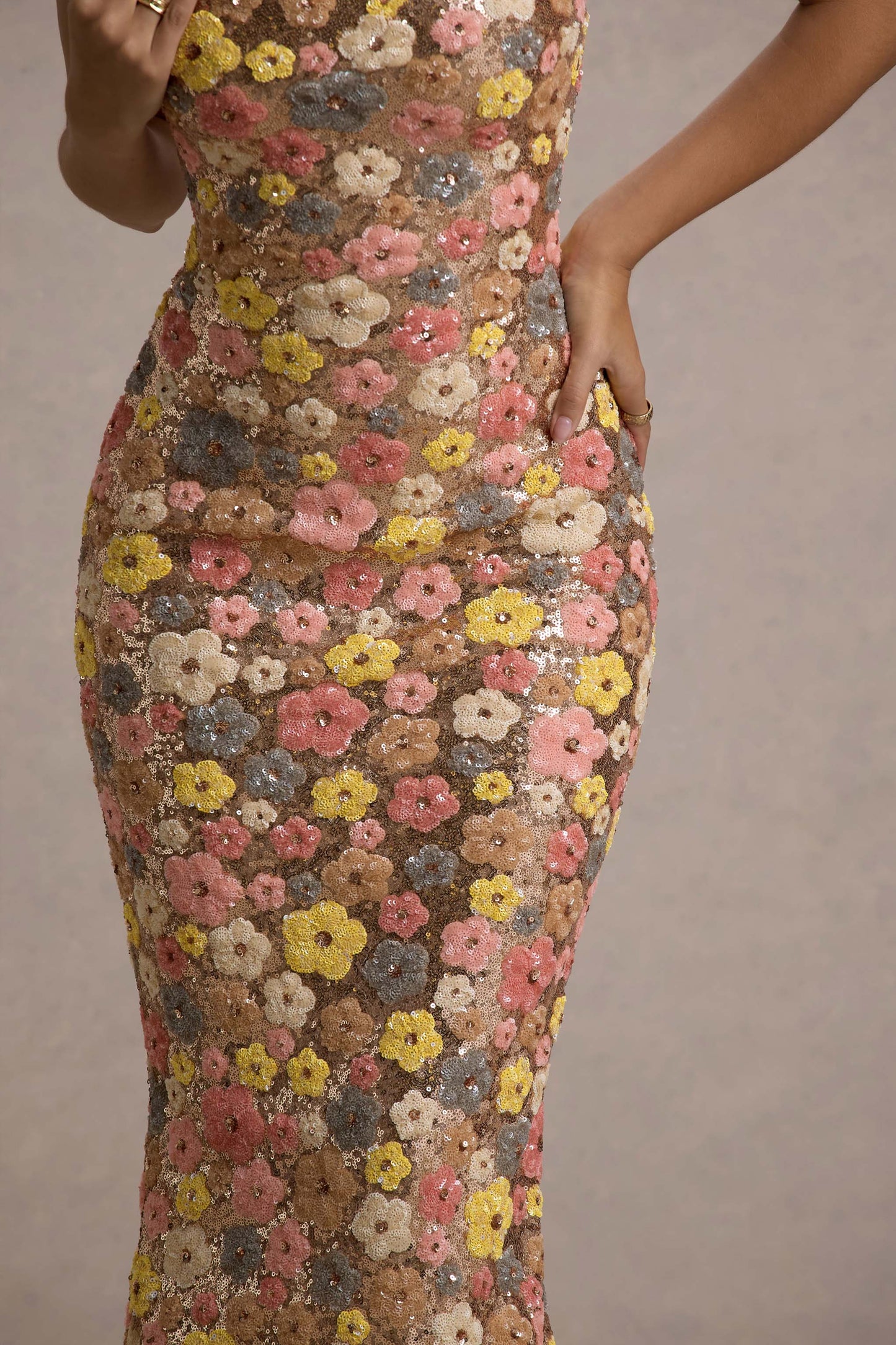 Julie | Women's Floral Glitter Bodycon Dress