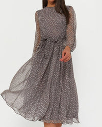 Violet | Women's Polka Dot Long-Sleeve Midi Dress